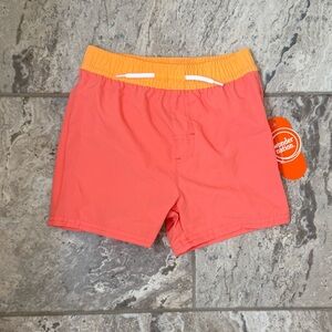 NWT Size 2T Wonder Nation Coral and Peach Swim Shorts